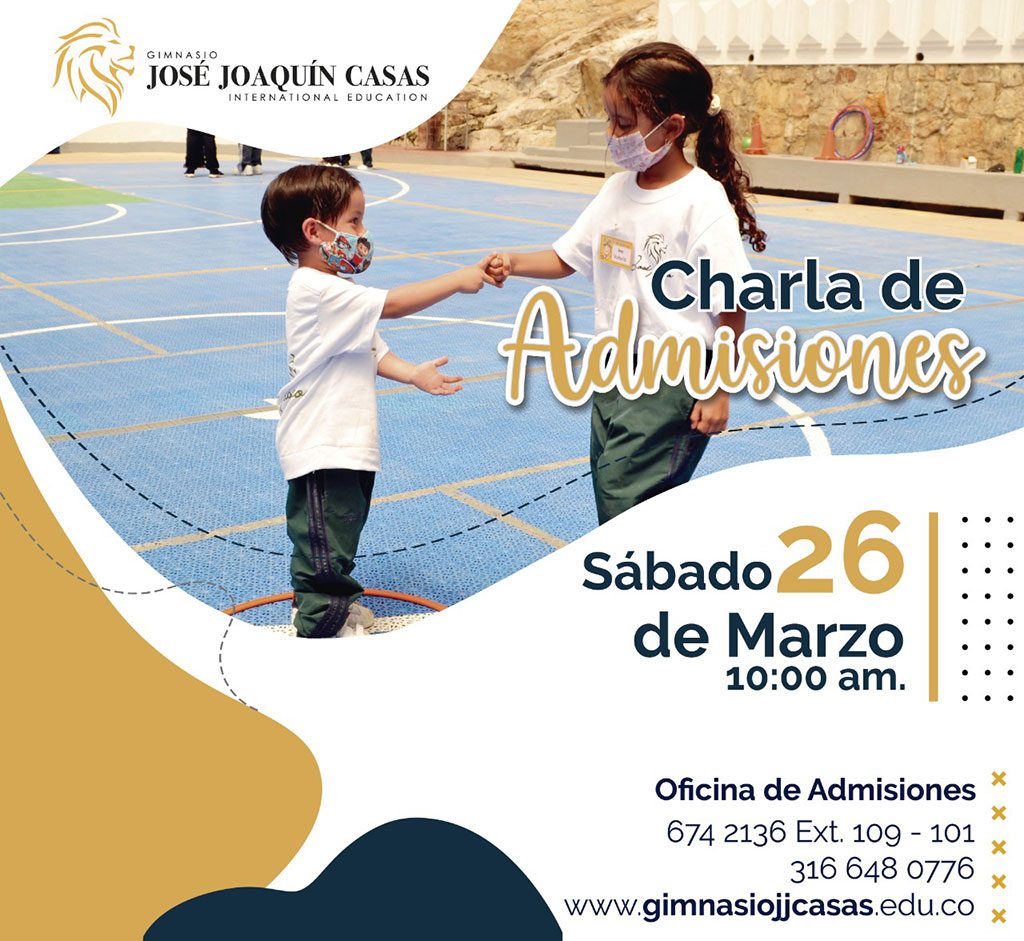 El Gimnasio José Joaquín Casas invita a los padres a su nueva charla de admisiones