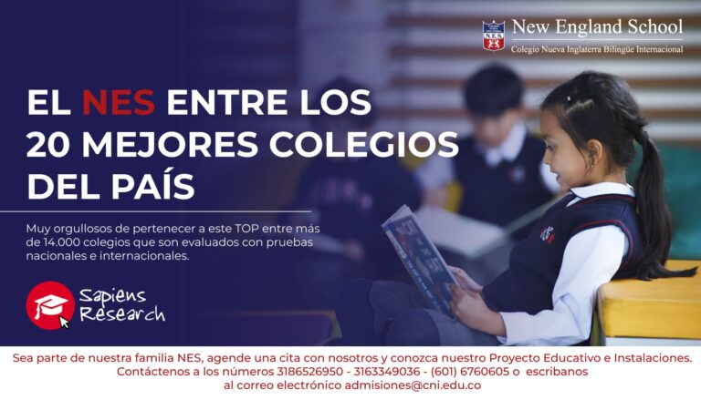 Colegio Nueva Inglaterra (Bogotá) Destacado en el TOP 20 del Ranking Sapiens Research