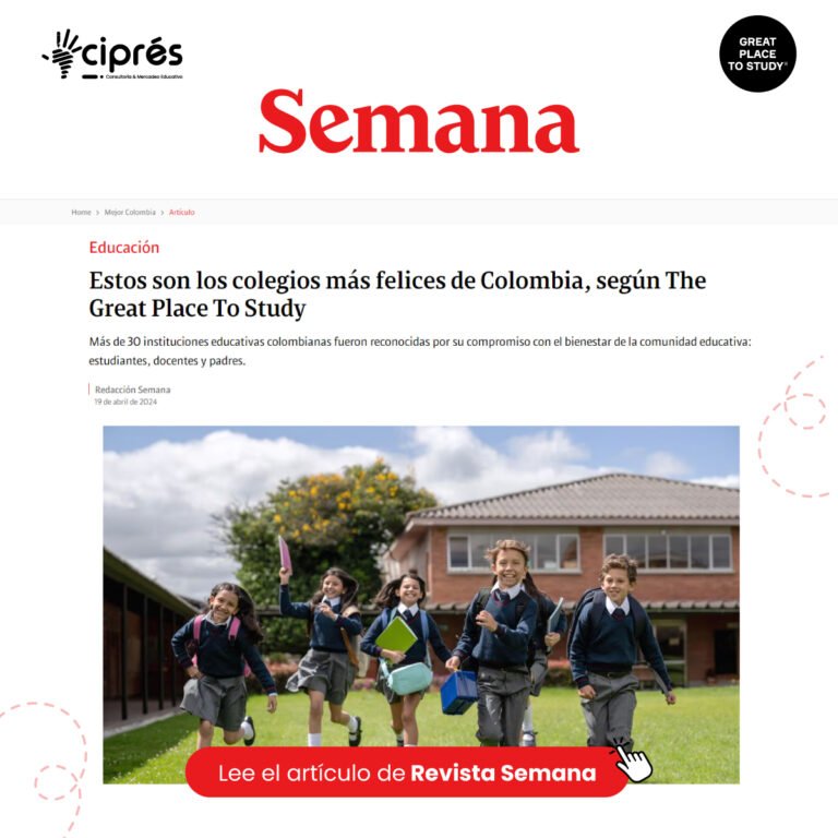 Revista Semana revela los mejores colegios colombianos certificados como Great Place to Study 2023