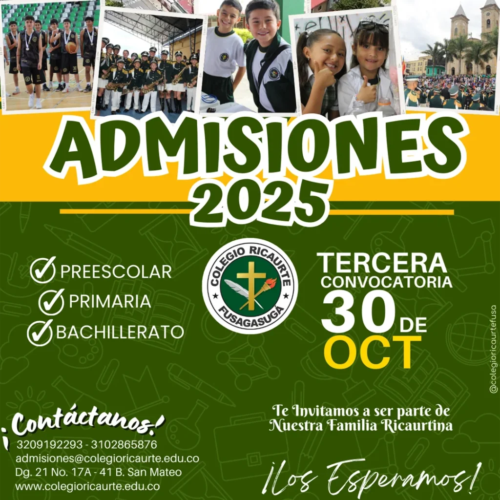 Apertura de admisiones 2025 en el Colegio Ricaurte de Fusagasugá