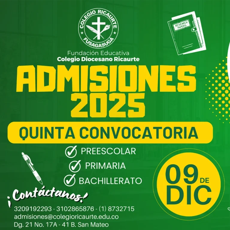 Quinta convocatoria de admisiones del Colegio Ricaurte