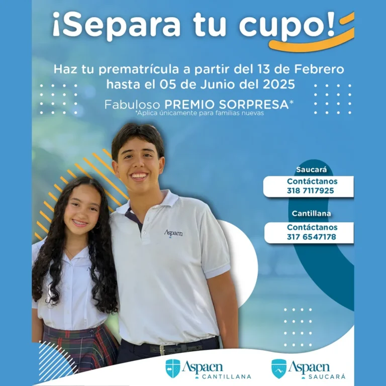 Proceso de prematrícula abierta en el Colegio Aspaen Saucará de Piedecuesta