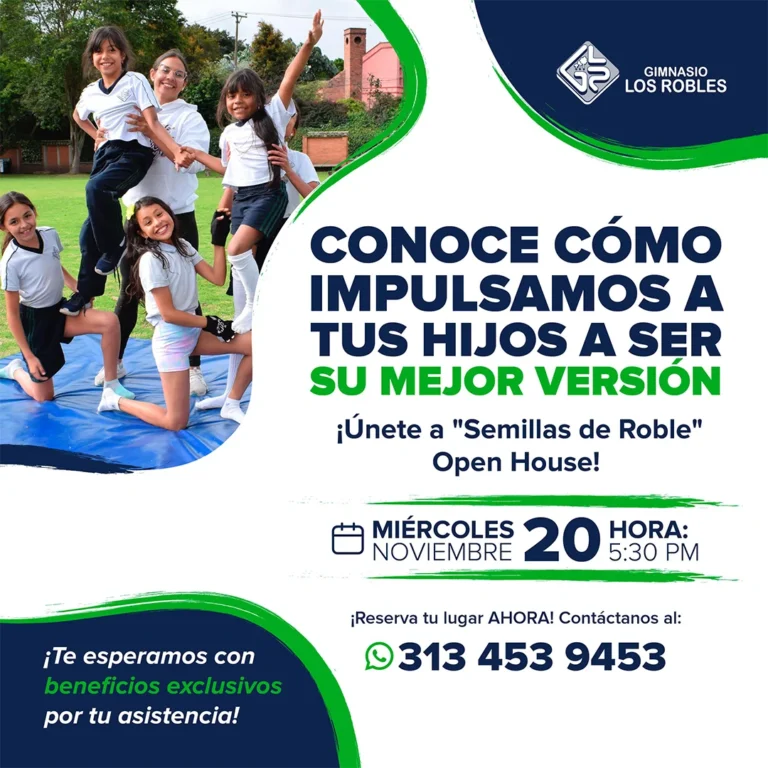 Invitación al Open House Virtual del Gimnasio Los Robles