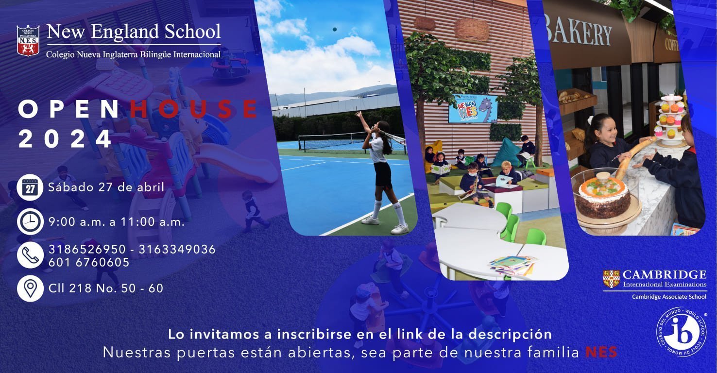 ¡En el Colegio Nueva Inglaterra te esperamos este sábado 27 de abril en nuestro Primer Open House!