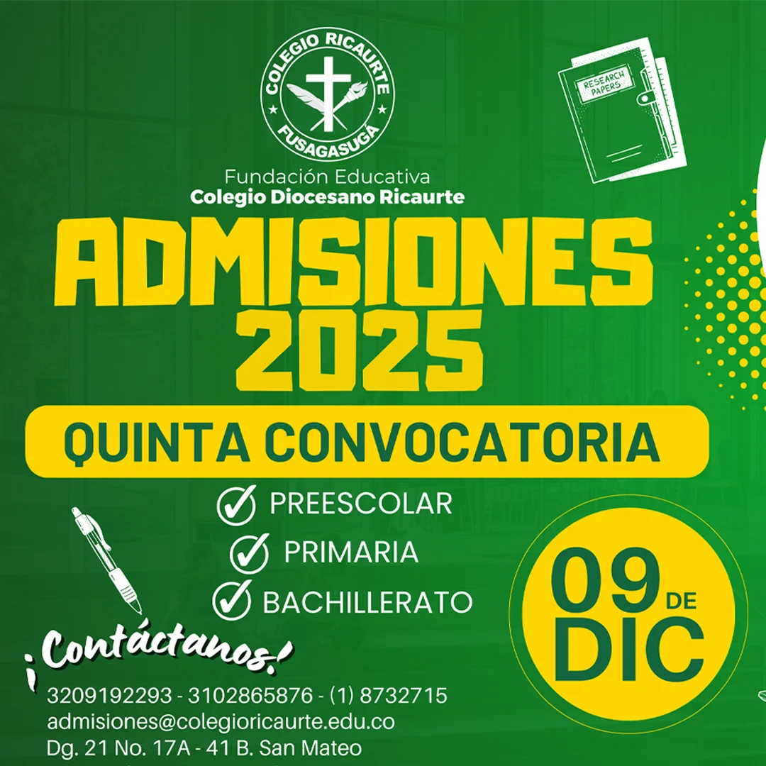 Quinta convocatoria de admisiones del Colegio Ricaurte