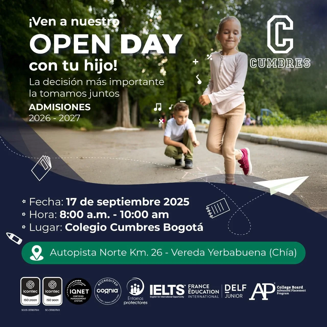 Colegio Cumbres (Bogotá): Open Day septiembre 17