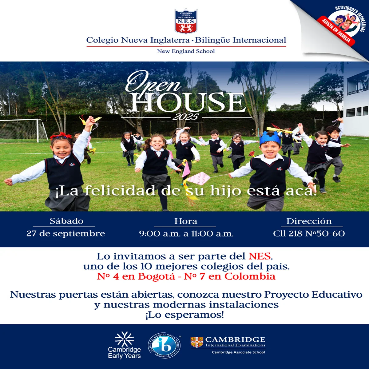 Tercer Open House 2025 Colegio Nueva Inglaterra Bogotá