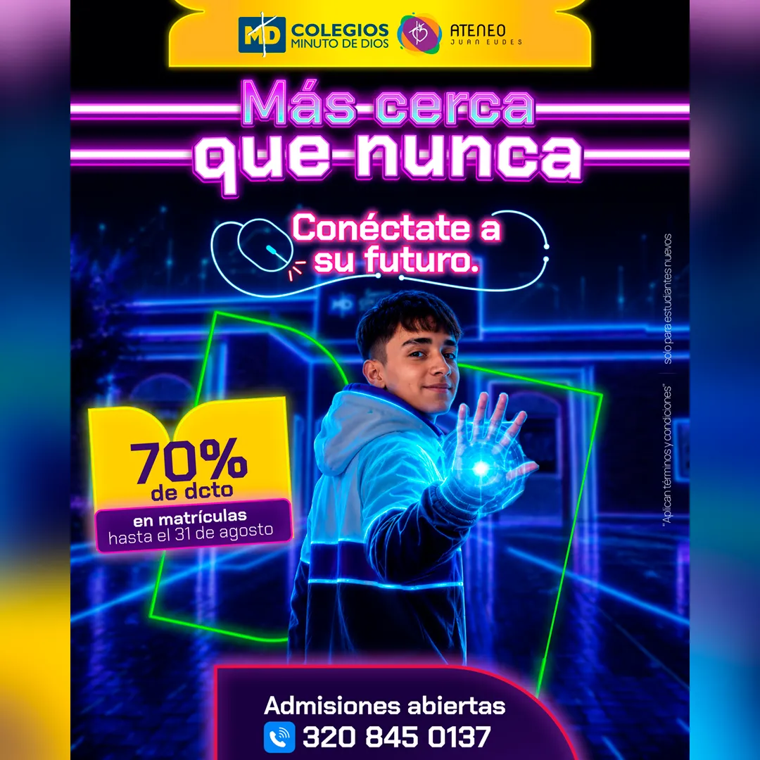 Colegio Ateneo Juan Eudes Bogotá: 70% descuento en matrícula
